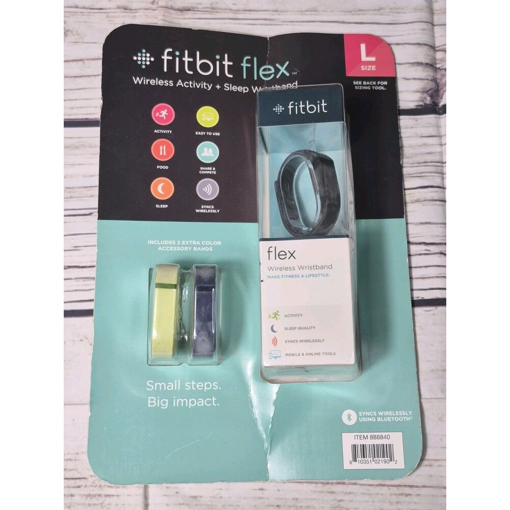 Fitbit Flex Wireless Wristband + 2 Extra Bands Activity Tracker Size Large NIP
